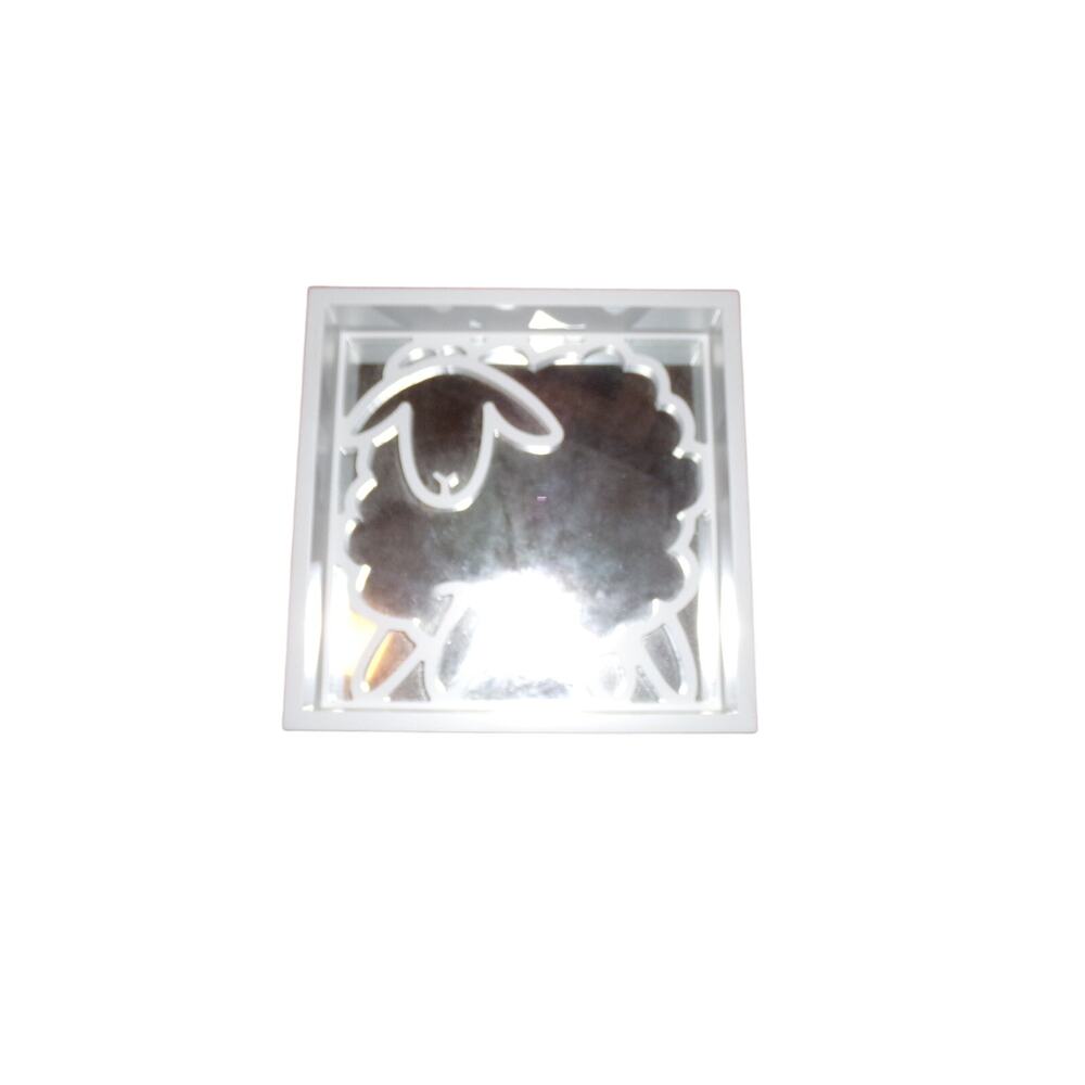 Adorable‎ Beriwinkle Little Lamb Mirror Nursery Wall Picture New 11x11